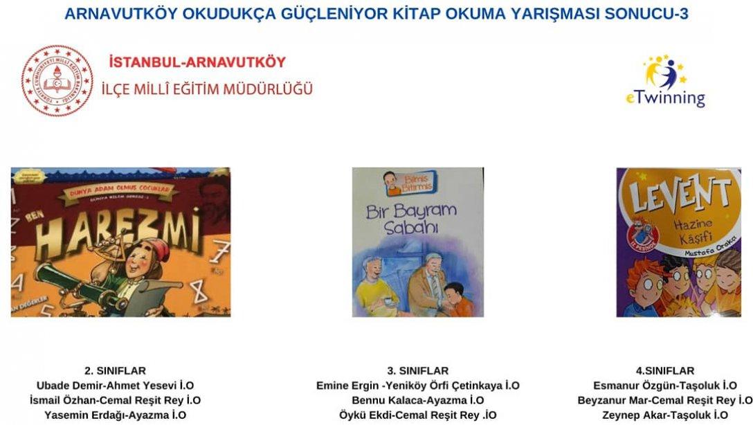İlçemiz genelinde yürüttüğümüz 'Arnavutköy Okudukça Güçleniyor' adlı Kitap Okuma ve Okuduğunu Anlama projesinde 3.kitapların değerlendirilmesi yapıldı.